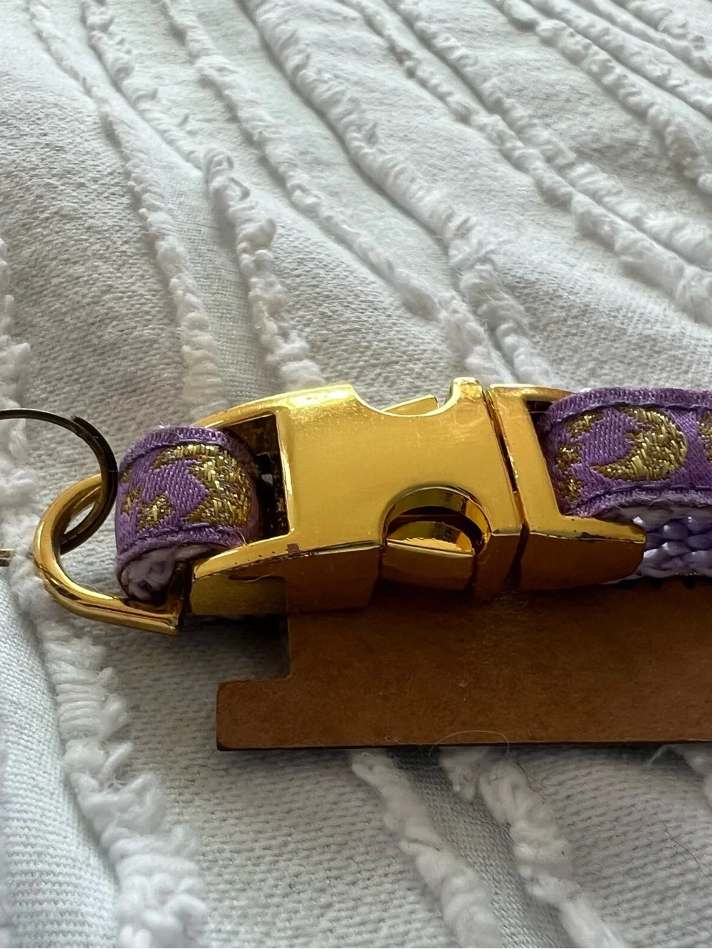 Waaagpet Lilac Purple Large Cat Collar Celestial Sun Moon Stars Gold Bell NWT
